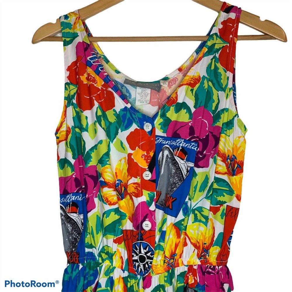 VINTAGE 80s 🌺Floral (Cruise ship? 🛳) Romper